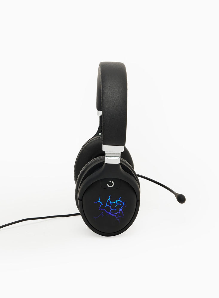 Thunder Over Ear Wired Headphone - Earphone With 7.1 Surround Sound, RGB Light And Volume Control Black