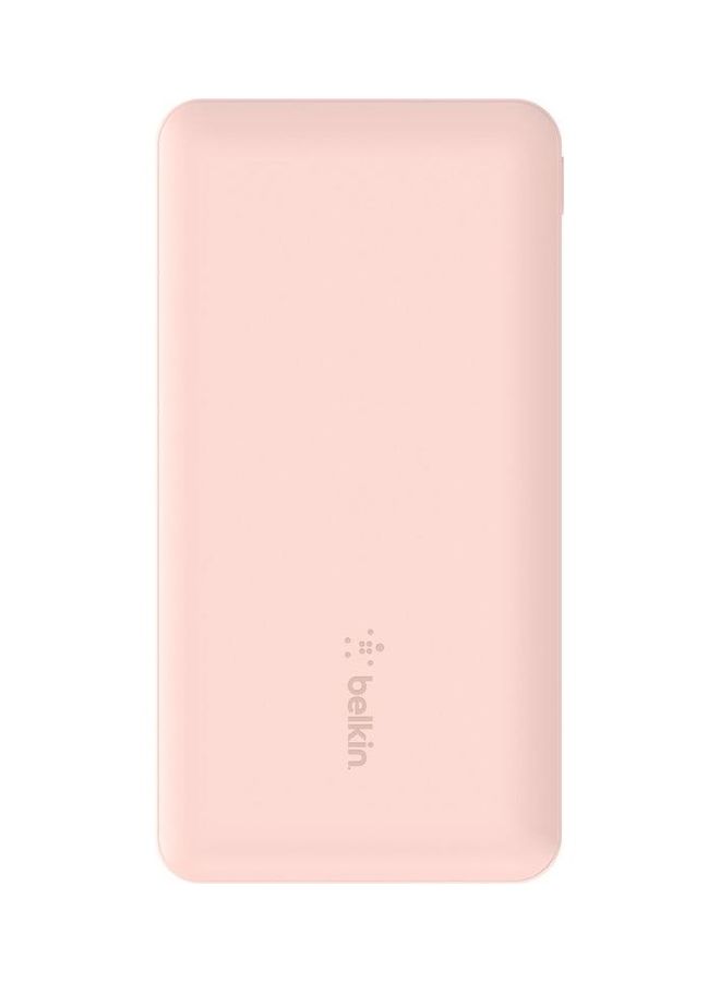 USB C Portable Power Bank (10000 mAh with 1 USB C Port and 2 USB A Ports for up to 15W Charging for iPhone, Android, AirPods, iPad, and More) Rose Gold