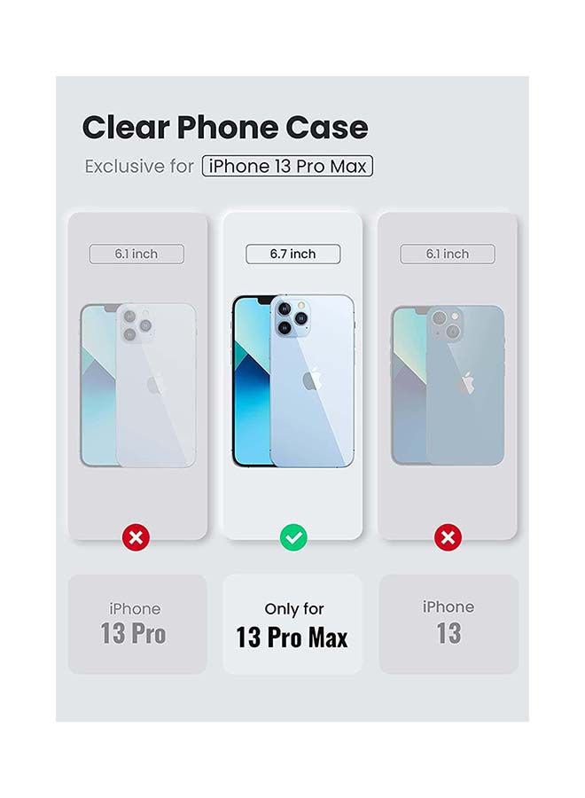 iPhone 13 Pro Max Case 6.7 inch Anti-Yellowing Military Hard Back Case Ultra Thin Crystal Case Shock Protection Anti-Drop Case for iPhone 13 Pro Max Clear Cover Transparent