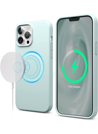 Magnetic Silicone Case For Apple iPhone 13 Pro With MagSafe Accessories Mint