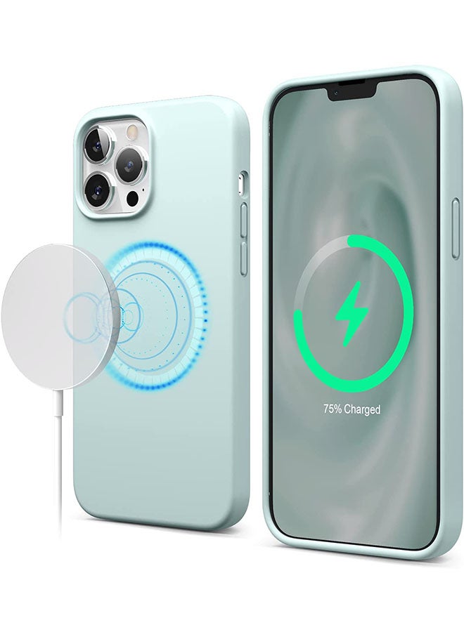 Magnetic Silicone Case For Apple iPhone 13 Pro With MagSafe Accessories Mint