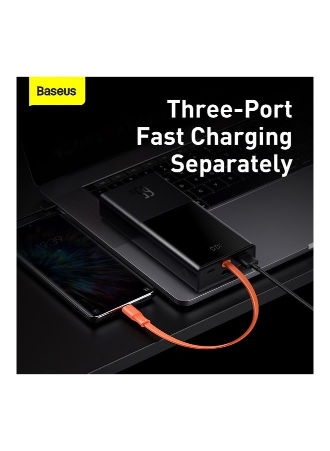 20000 mAh Portable Charger 20000mAh, 65W PD Power Bank Fast Charging Battery Pack Laptop Charger Built-in USB C Cable, 4-Port Battery Bank for iPhone 15/14/13/12 Series, MacBook, iPad, Dell, HP, Samsung, Switch and More Black