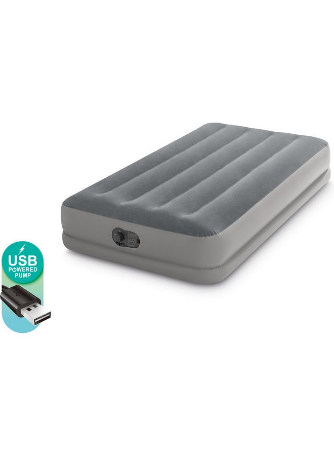 Dura Beam Prestige Airbed With Fastfill USB Pump Twin Size PVC Light/Dark Grey 191 X 99 X 30cm