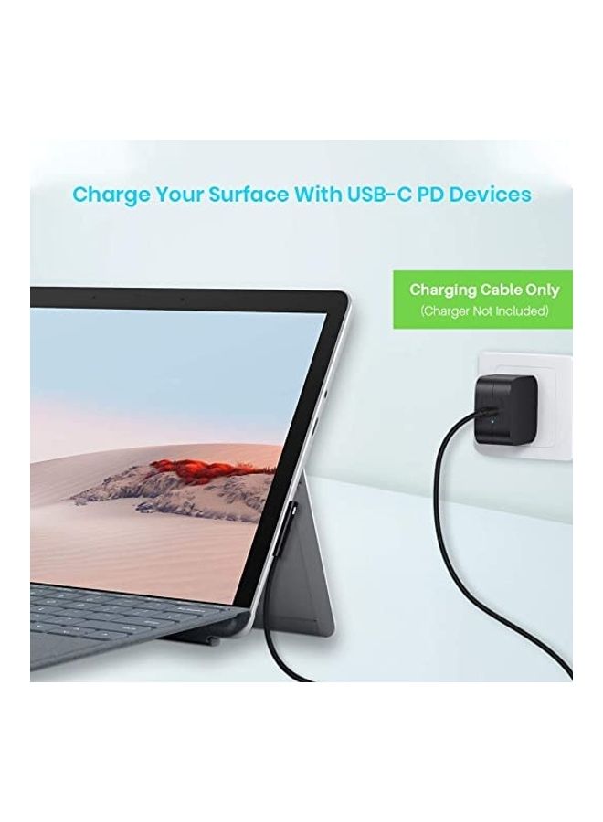 Surface Connect To USB-C Charging Cable Black