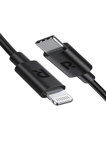 USB Cable With Type-C To Lightning Connector Black