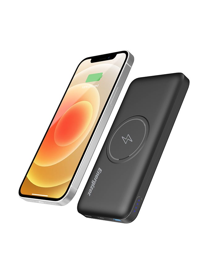 10000 mAh Wireless Power Bank, Qi Certified, 18W Type-C Power Delivery, 10W Wireless Charging for iPhone 13/12/11, pro, Pro Max, iPad and Samsung Black