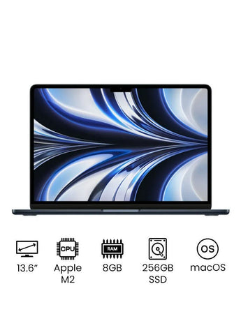 MacBook Air MLY33 13-Inch Display : Apple M2 chip with 8-core CPU and 8-core GPU, 256GB/ English Keyboard Midnight