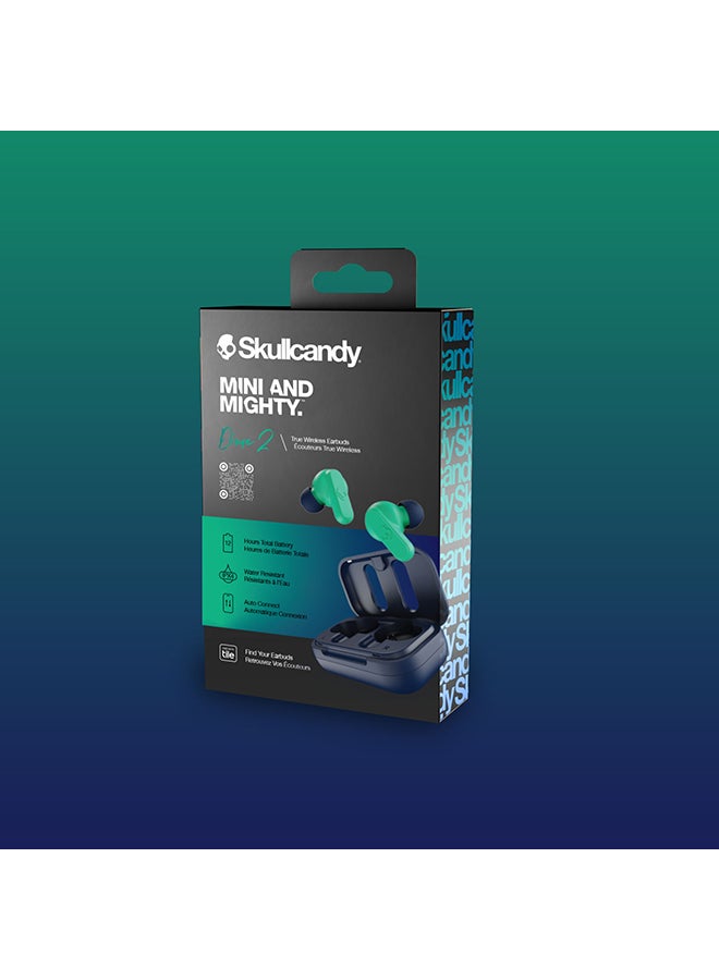 Dime 2 True Wireless Earbuds with Tile Finding Technology 12 Hours Total Battery IPX4 Sweat and Water Resistant Secure Noise Isolating Fit Dark Blue/Green