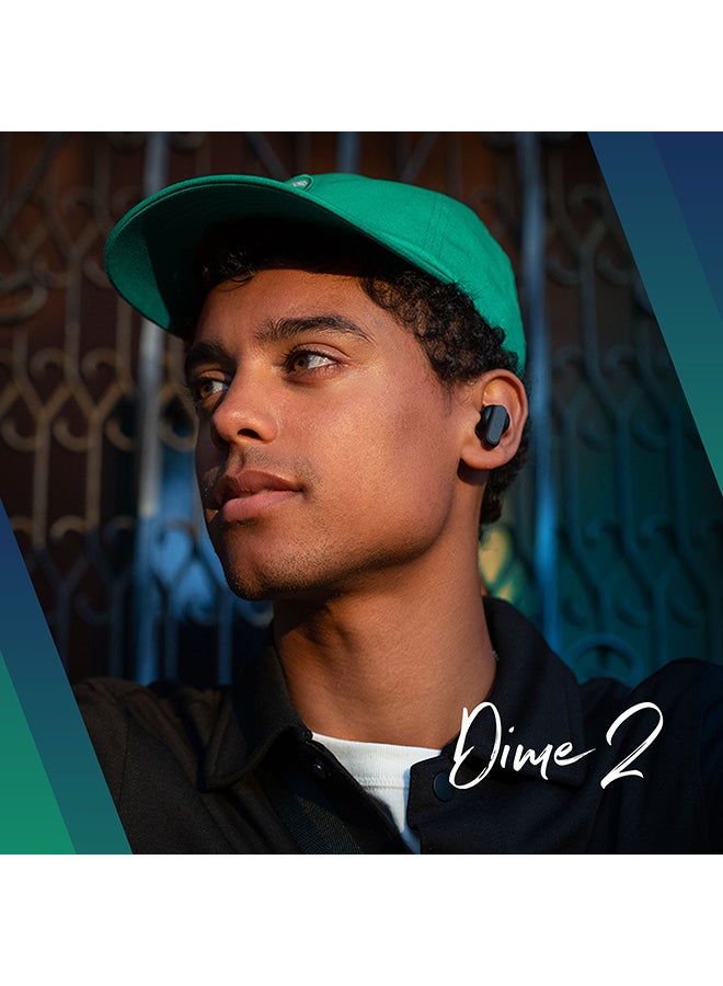 Dime 2 True Wireless Earbuds with Tile Finding Technology 12 Hours Total Battery IPX4 Sweat and Water Resistant Secure Noise Isolating Fit Dark Blue/Green