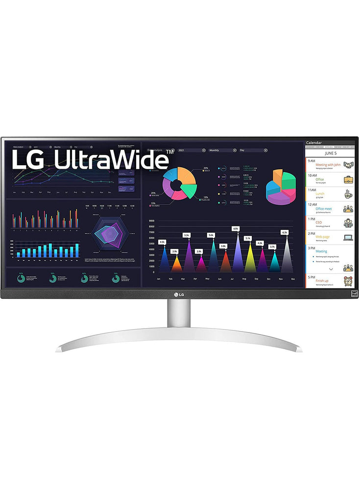 29WQ600-W 29-Inch 21:9 UltraWide Full HD (2560 x 1080) 100Hz IPS Monitor, with RGB 99% Color Gamut with HDR10, USB Type-C, AMD FreeSync, Built in Speakers, 3-Side Virtually Borderless Design Silver