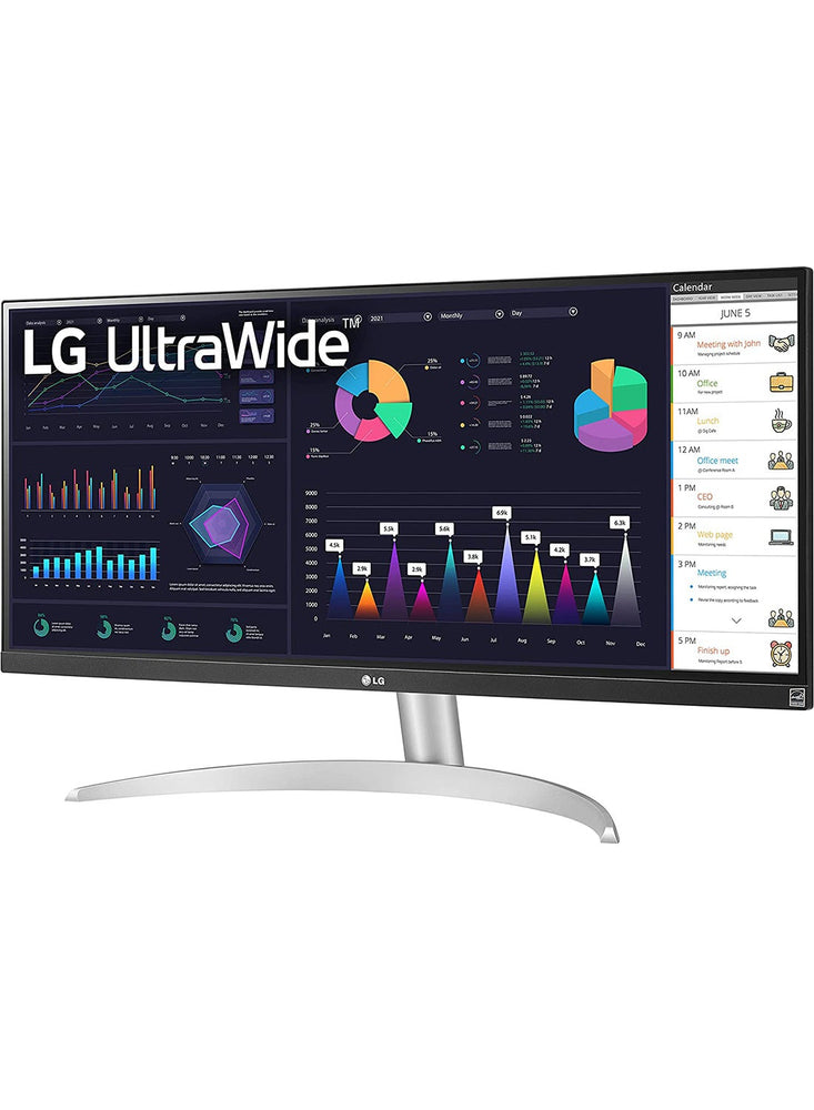 29WQ600-W 29-Inch 21:9 UltraWide Full HD (2560 x 1080) 100Hz IPS Monitor, with RGB 99% Color Gamut with HDR10, USB Type-C, AMD FreeSync, Built in Speakers, 3-Side Virtually Borderless Design Silver