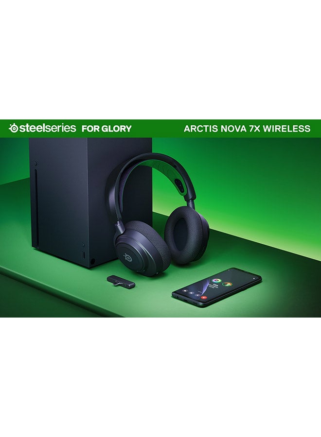 Arctis Nova 7X Wireless Multi-Platform Gaming & Mobile Headset — Nova Acoustic System — Simultaneous Wireless 2.4GHz + Bluetooth — 38Hr Battery — USB-C — Xbox, PC, PS, Switch, Mobile