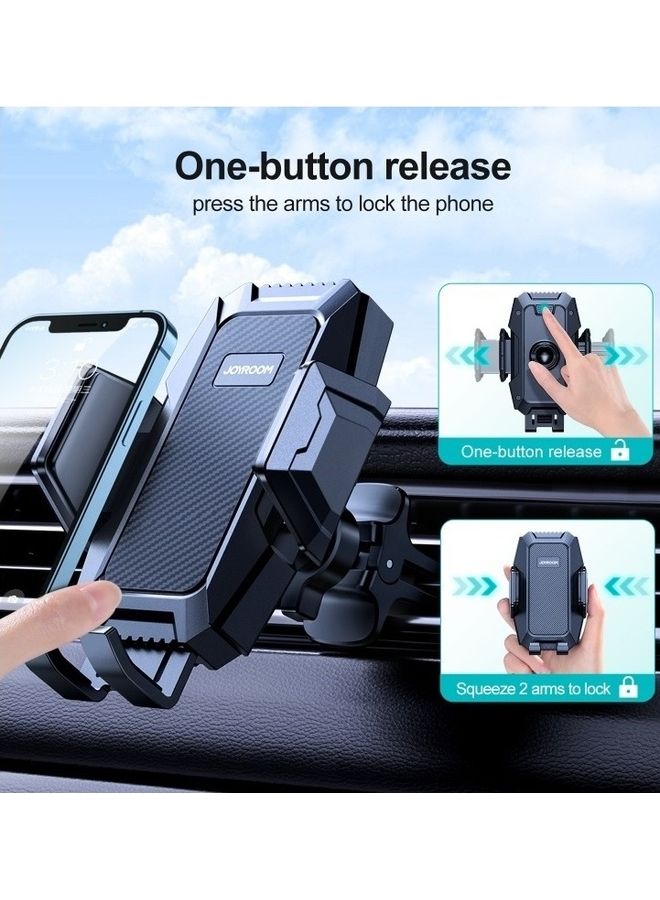 JR-ZS285 Universal Mount Mobile Holder For Car Air Vent Gravity Compatible With iPhone Samsung Galaxy Huawei Oneplus Black