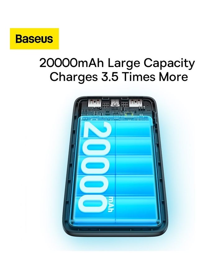 20000.0 mAh USB-C PD 20000mAh Power Bank, Portable Phone Charger, Battery Charger for iPhone 14, 13, 12, iPad Pro, Galaxy S23, S23 Ultra, S23+ & More with USB-C Cable Included Black