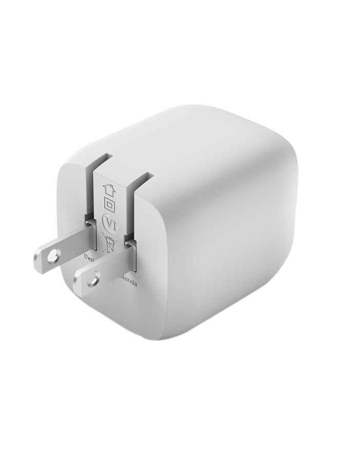 Boost Charge 45W Dual Type-C Gan Wall Charger With PPS White