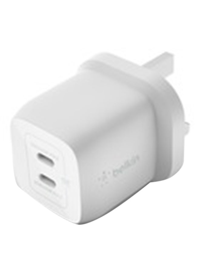 Boost Charge 45W Dual Type-C Gan Wall Charger With PPS White