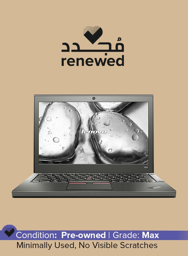 Renewed -  ThinkPad X250 Renewed Laptop With 12.5 inch Display,Intel Core i3-5th Generation CPU/8GB RAM/180GB SSD/Windows 10 English Black