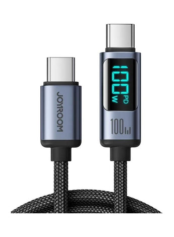 100W Usb C To Usb C Digital Display Cable Fast Charging Data Transfer Power Delivery For Samsung S21 Plus Huawei P30 Black