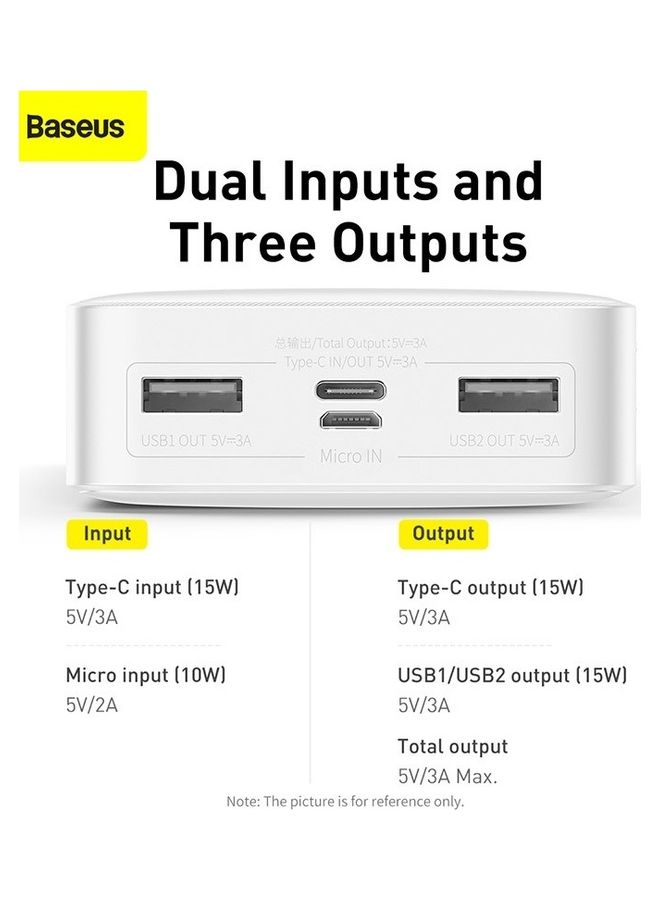 20000.0 mAh Digital Display Portable Charger High-Capacity 15W Usb-C Power Delivery Power Bank For Iphone 14/12/11/11Pro/11 Pro Max/X /8 Samsung Ipad Pro 2018 Quick Charge Devices White