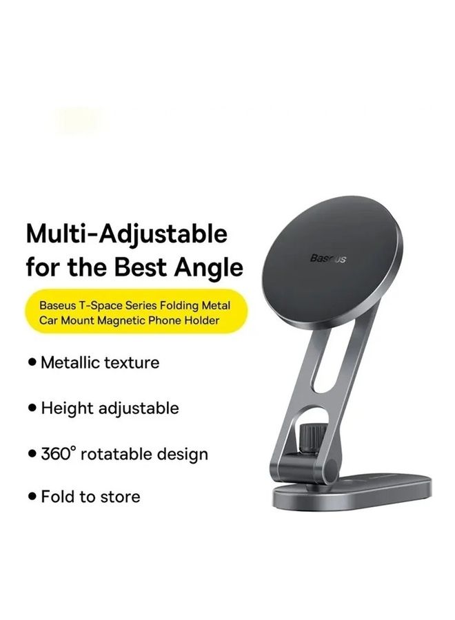 Magnetic Phone Car Mount Mobile Holder, Metal Car Holder, Magsafe Compatible with iPhone 15 Pro,iPhone 15 Pro Max, iPhone 15 Plus, 14/13/12 Series for Dashboard, Center Console and Any Flat Surface Black