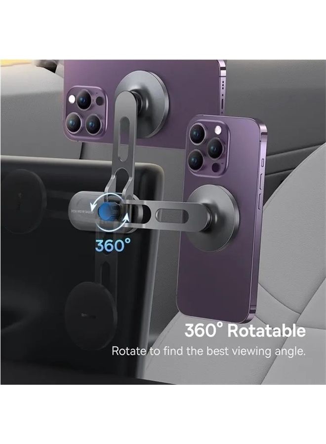 Magnetic Phone Car Mount Mobile Holder, Metal Car Holder, Magsafe Compatible with iPhone 15 Pro,iPhone 15 Pro Max, iPhone 15 Plus, 14/13/12 Series for Dashboard, Center Console and Any Flat Surface Black