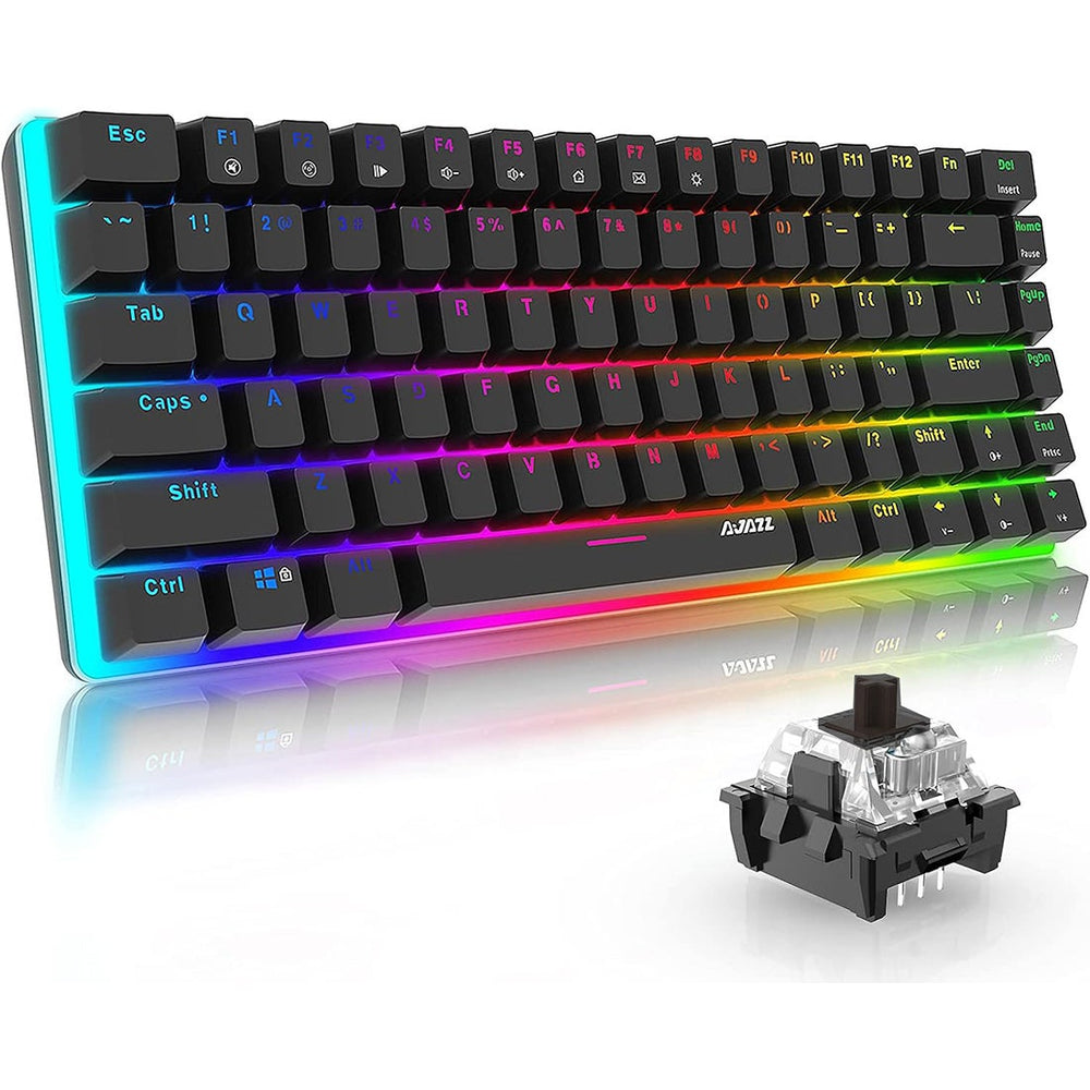 AK33 Gaming 82 keys Mechanical keyboard, RGB backlit Wired keys Computer keyboard for PC Laptop gaming(Black Switch)