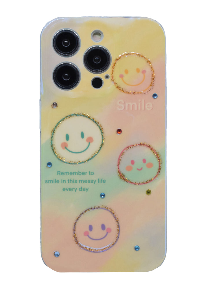 iPhone 14 Pro Max Cover 6.7 inch with Fashion Luxury Glossy Rhinestones Beautiful Oil Painting Soft Phone Case Silicone Shockproof Casing Protection Back Cover