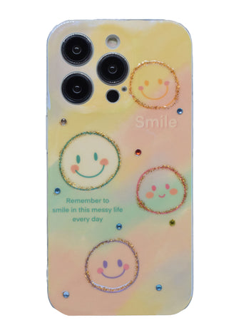 iPhone 14 Pro Max Cover 6.7 inch with Fashion Luxury Glossy Rhinestones Beautiful Oil Painting Soft Phone Case Silicone Shockproof Casing Protection Back Cover