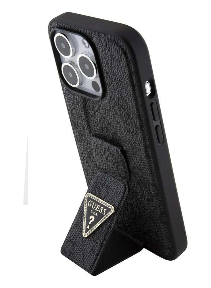 Guess Gripstand PU leather Case For iPhone 15 Pro Max (Black)