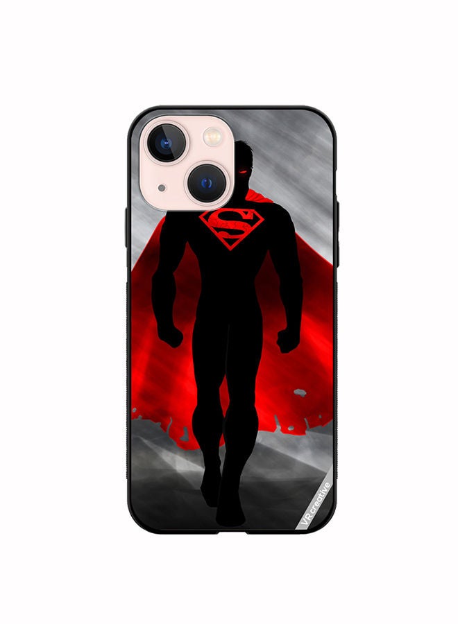 Protective Case Cover For Apple iPhone 13 mini Superman Black And Red Design Multicolour