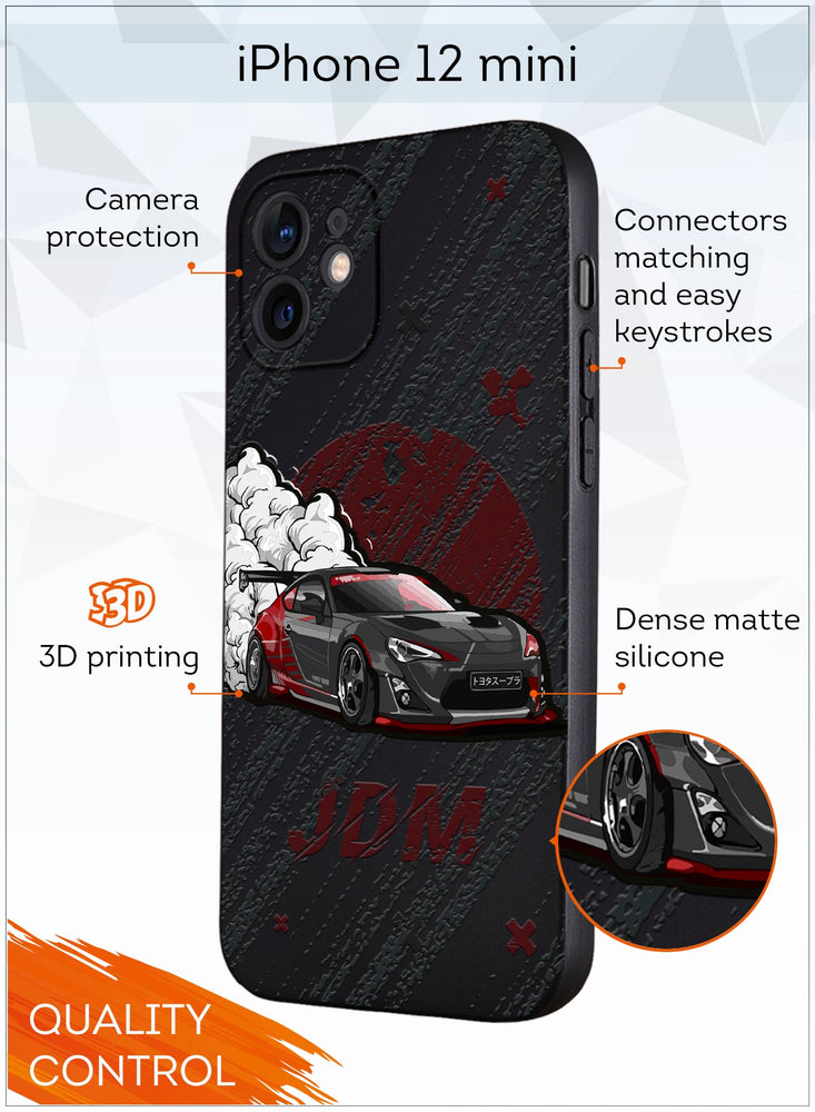 for iPhone 12 Mini Case, Shockproof Protective Phone Case Cover for iPhone 12 Mini, with JDM Pattern