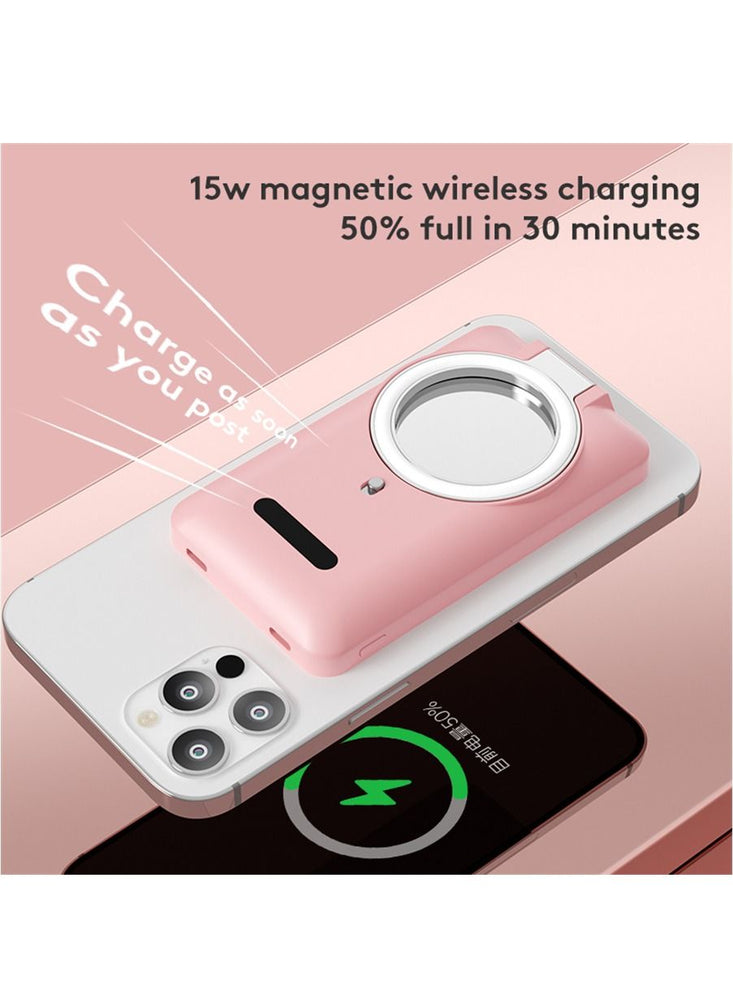 Fast Wireless Magnetic Portable Power Bank Charger With Mirror for Apple iPhone 12 And 13 Series