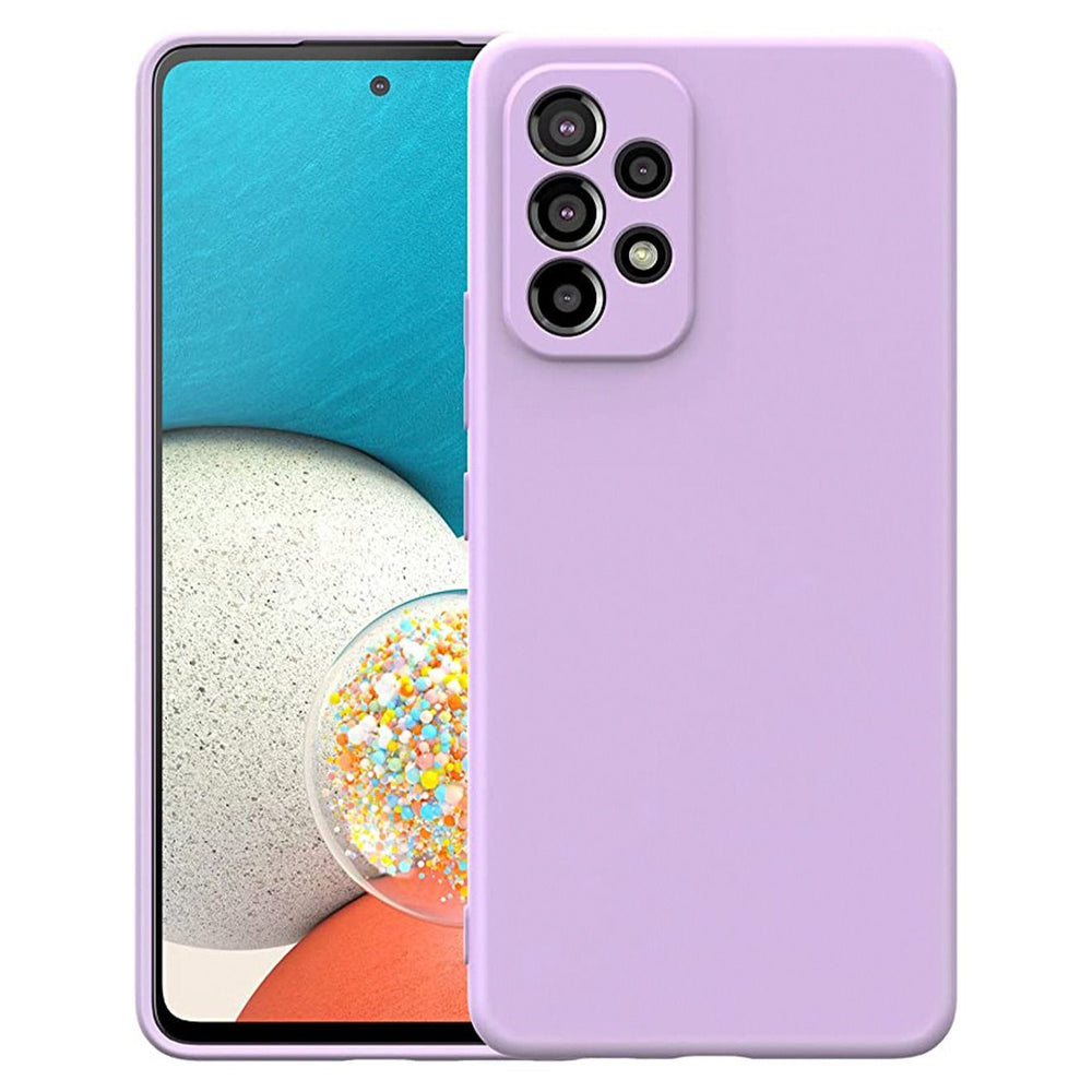 Samsung Galaxy A53 Silicone Case 5G Liquid Gel Rubber Case with Soft Microfiber Lining Cushion Slim Hard Shell Shockproof Protective Smooth Touch Back Cover，Purple