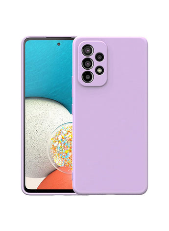 Samsung Galaxy A53 Silicone Case 5G Liquid Gel Rubber Case with Soft Microfiber Lining Cushion Slim Hard Shell Shockproof Protective Smooth Touch Back Cover，Purple