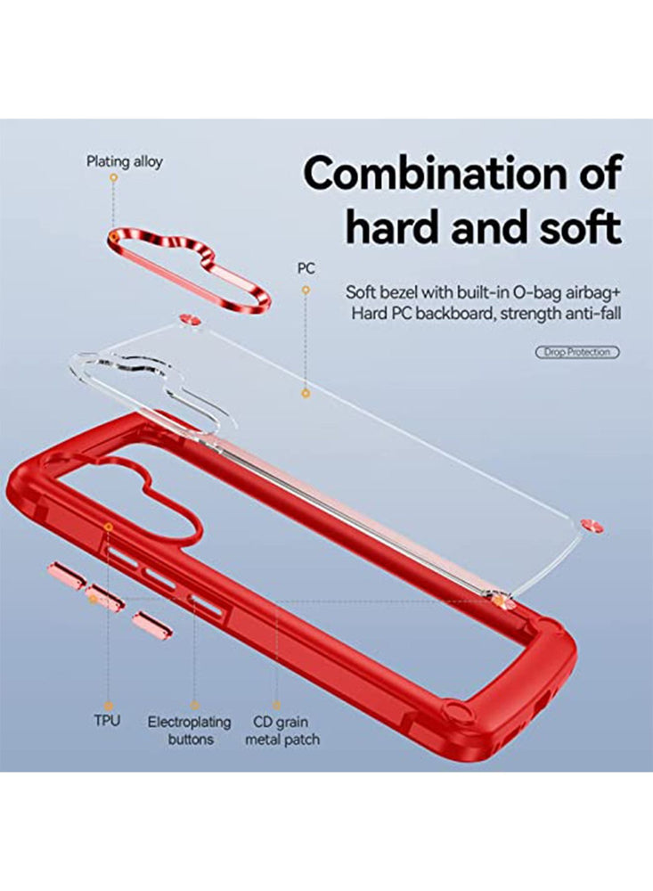 Samsung Galaxy A54 Case Cover Protector Protection with Anti-Drop Anti-Yellowing Anti-Scratch TPU + PC Lens Protection Phone Case