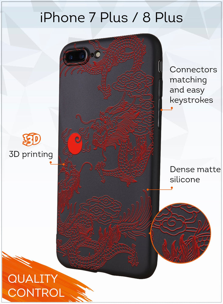 for iPhone 7 Plus/8 Plus Case, Shockproof Protective Phone Case Cover for iPhone 7 Plus/8 Plus, with Japan dragon Pattern