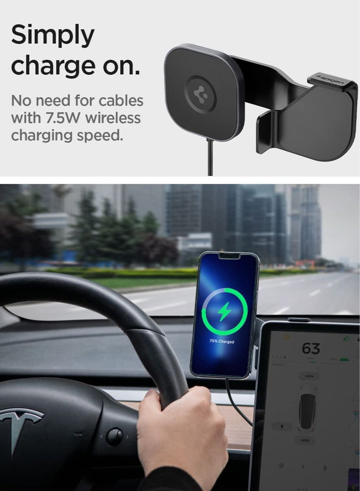 OneTap Pro MagSafe Wireless Charger Car Mount for Tesla Model 3 / Y / S (2021) / X (2021) Compatible with iPhone 15 Pro Max, 15 Pro, 15 Plus, 15, 14, 13 and 12 Series