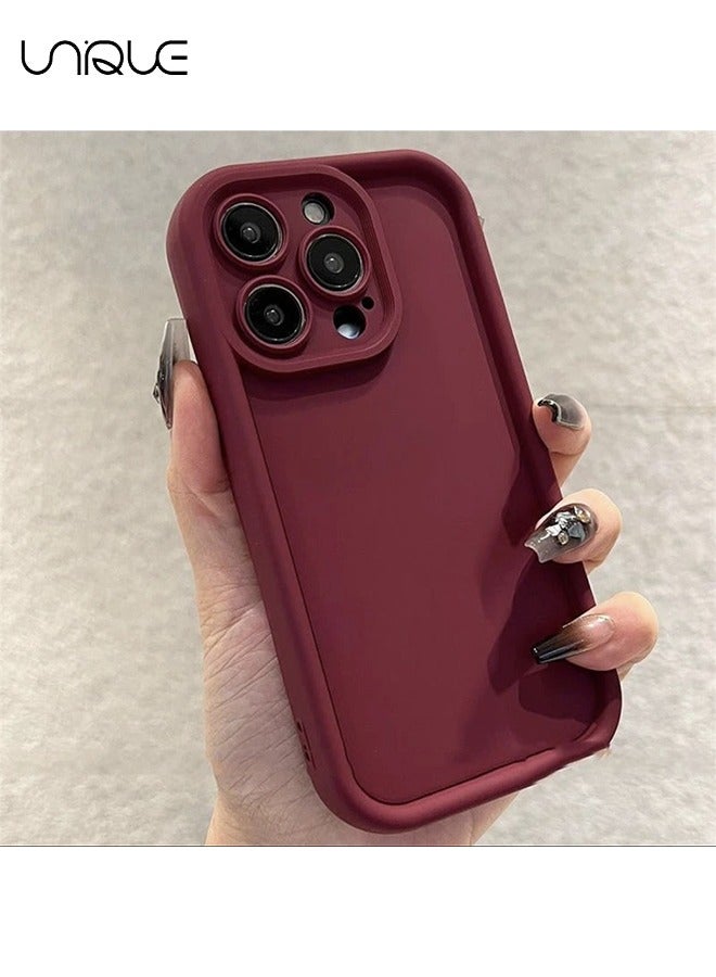 For iPhone 15 Pro Max Phone Case - Solid Color Phone Case - Silicone Protective Case - Shockproof and Waterproof Phone Case Female Girl,Red