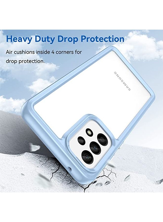 Case for Samsung Galaxy A73 Case Slim Dropproof Military Grade [Protect from Drop/Scratch/Fingerprint] Clear Acrylic Back TPU Bumper Thin Protective Cover for Samsung A73 5G-Blue