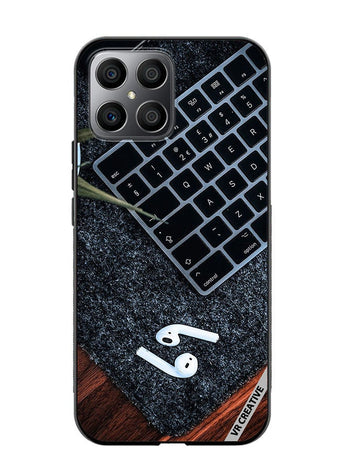 Protective Case Cover For Honor X8 Earphone With Keyboard Design Multicolour