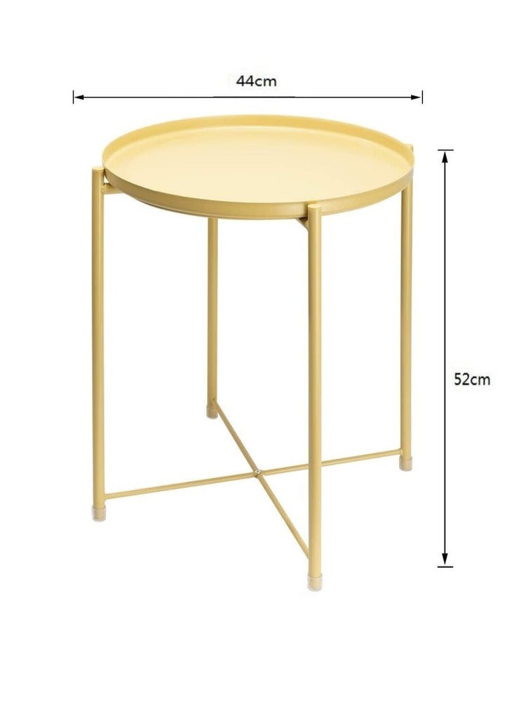 Removable and Foldable Round Side Table Yellow