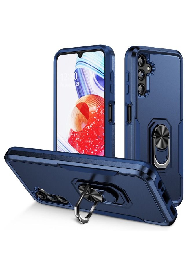 Samsung Galaxy A14 5G Case, Military Grade Dual Layer Anti-Fall Protective Case, Heavy Duty Shockproof Full Body Protective Phone Cover, Built in Rotatable Magnetic Ring Holder for A14 5G (Blue)