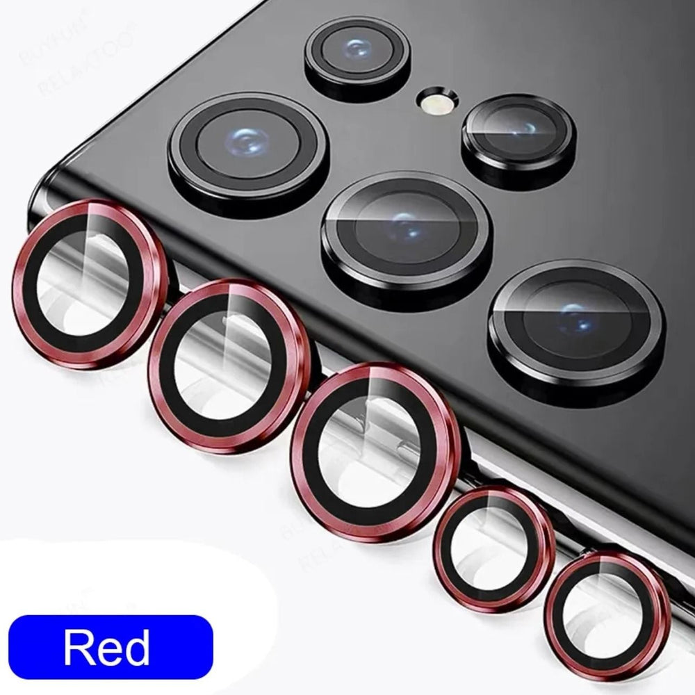 Camera Lens Protector, For Samsung Galaxy S23 Ultra Scratch-Resistant Tempered Glass with Alloy Edge Camera Cover Screen Protector Decoration Accessories for S23 Ultra 5G 2023 - Red