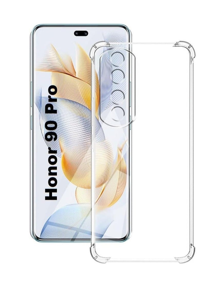 Honor 90 Pro Case, Honor 90 Pro 5G Cover Clear, Scratch Resistant Reinforced Corners TPU Rubber Soft Skin Silicone Protective Cover for Honor 90 Pro 5G 2023 (Crystal Clear)