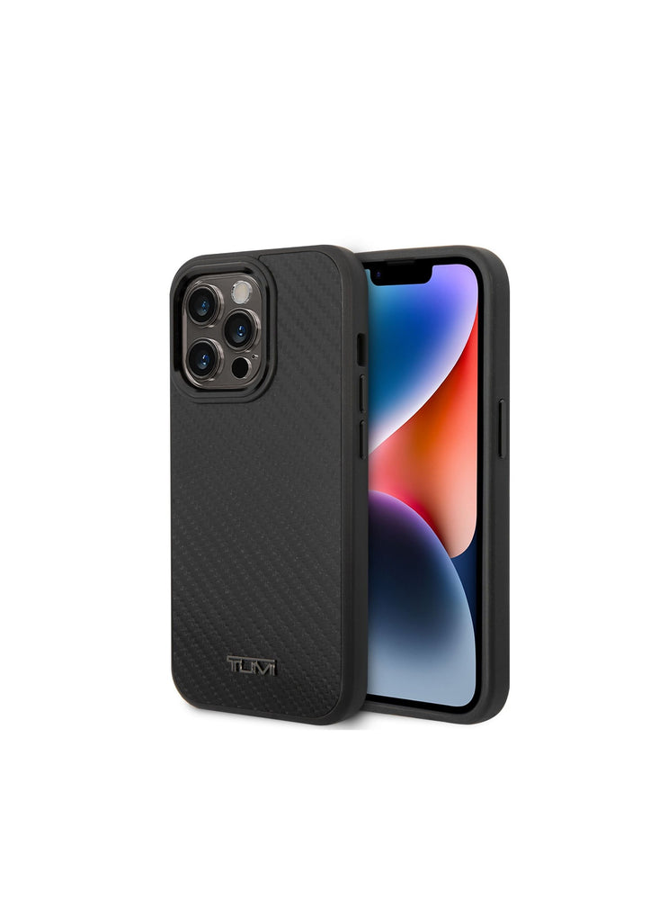 Tumi Genuine Aluminum Carbon Fiber Hard Case, Protection Against Scratch & Damage, Easy Snap-On, Lifted Camera Ring, Accurate Cutouts, Premium Quality, For iPhone 14 Pro - Black