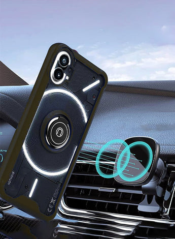 Nothing Phone 1 Case Cover Protector Back Accessories Heavy Protection Shockproof Anti-Scratch Automobile Magnetic Car Holder Kickstand Ring Back Cover Accessories