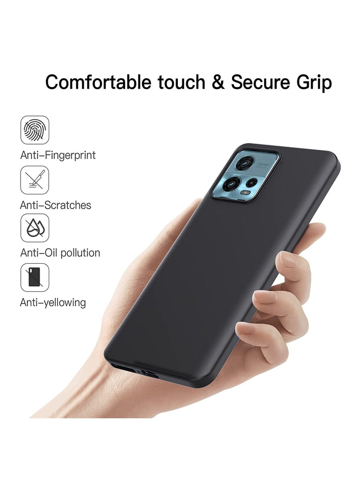 Case for Motorola Moto G72 Soft Silicone TPU Case Cover Matte Black Protective Rubber Slim Fit Drop Protection Designed for Moto G72