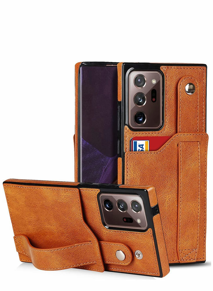 Case for Samsung Note 20 Ultra Wallet with Adjustable Wrist Strap Kickstand PU Leather Credit Card Holder Hybrid Protective Cover Galaxy 5G 6.9