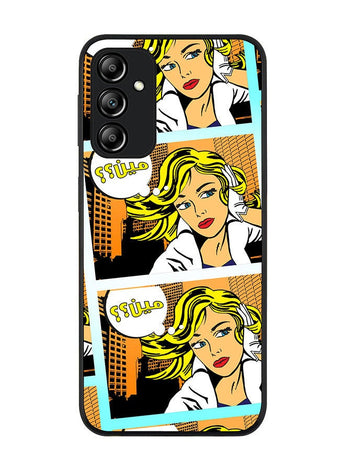 Rugged Black edge case for Samsung Galaxy A24 4G Slim fit Soft Case Flexible Rubber Edges Anti Drop TPU Gel Thin Cover - Meen (Comic Strip)