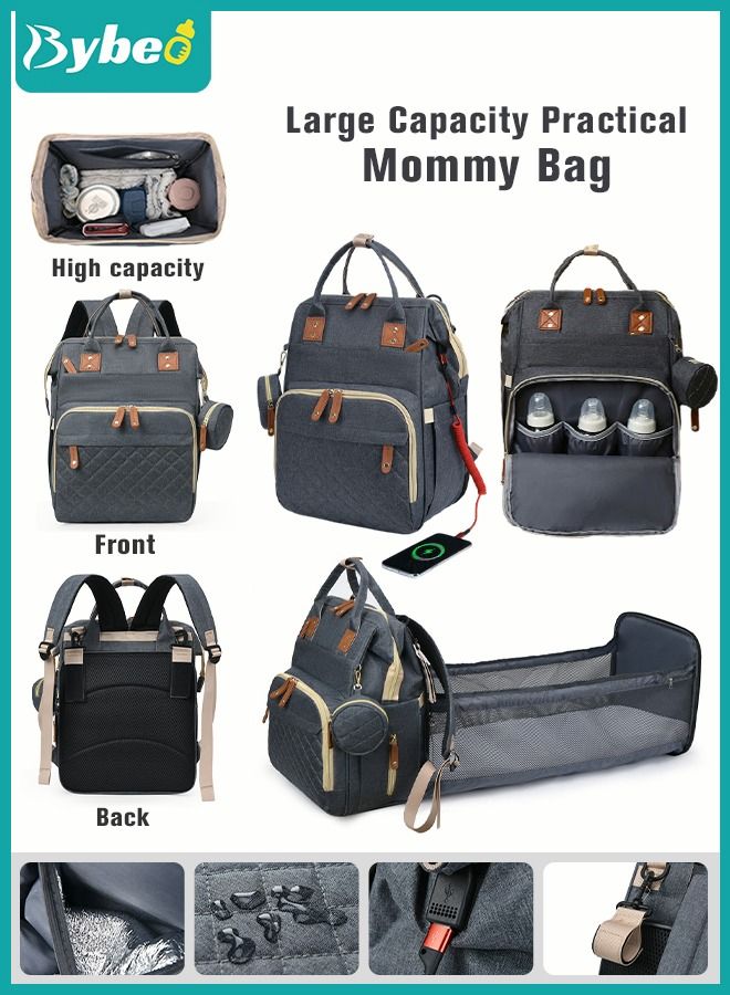 2023 New Style Baby Diaper Bag Backpack, Multifunction Diapers Changing Station for Boys Girls Outdoor and Travel, Infant Shower Gifts, Large Capacity USB Port